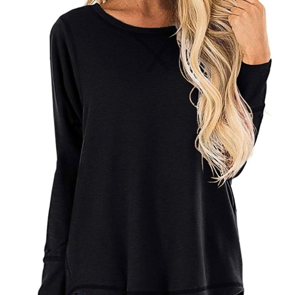 Women’s long sleeve side split loose tunic top
